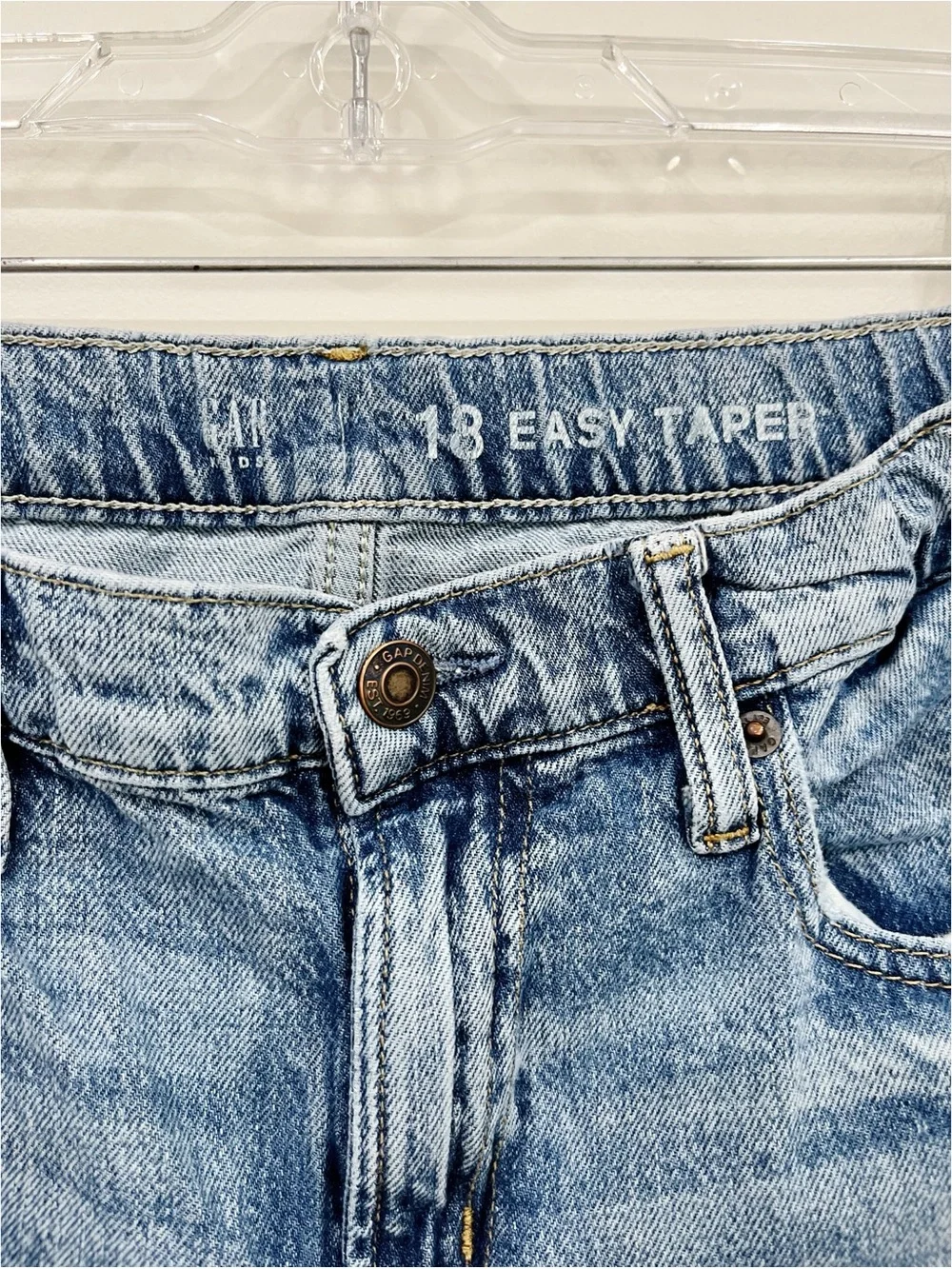 GAP Kids Easy Taper Jeans Size 16 Light Wash Denim Boys